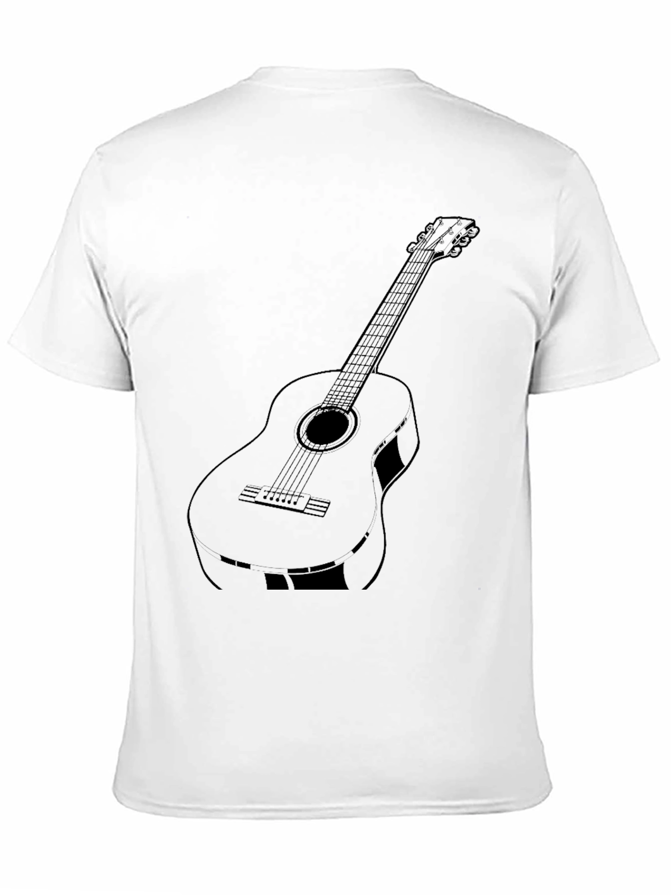 Guitar Graphic Tee - Black Casual T-Shirt