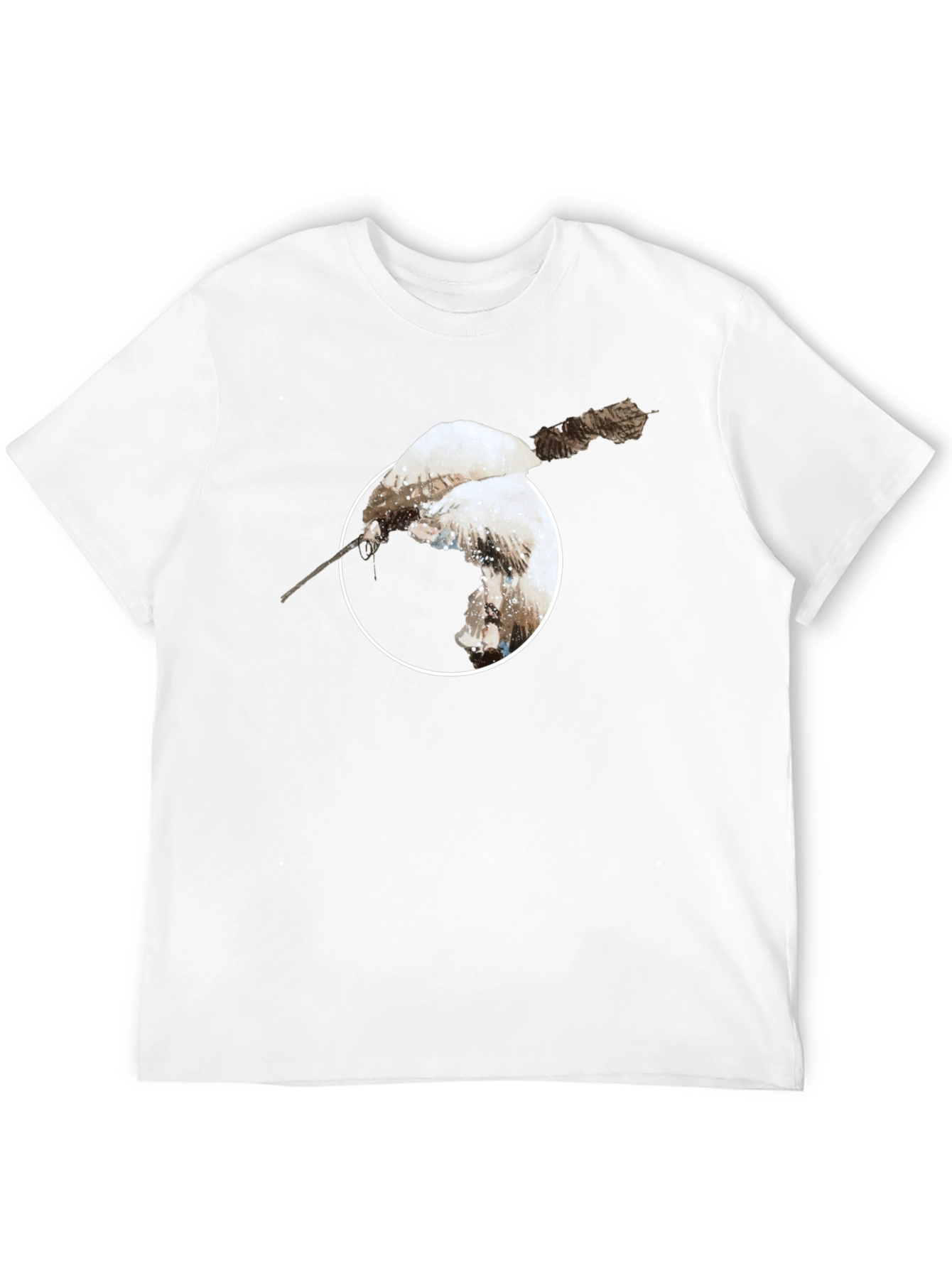 Unique Bird Print Black T-Shirt