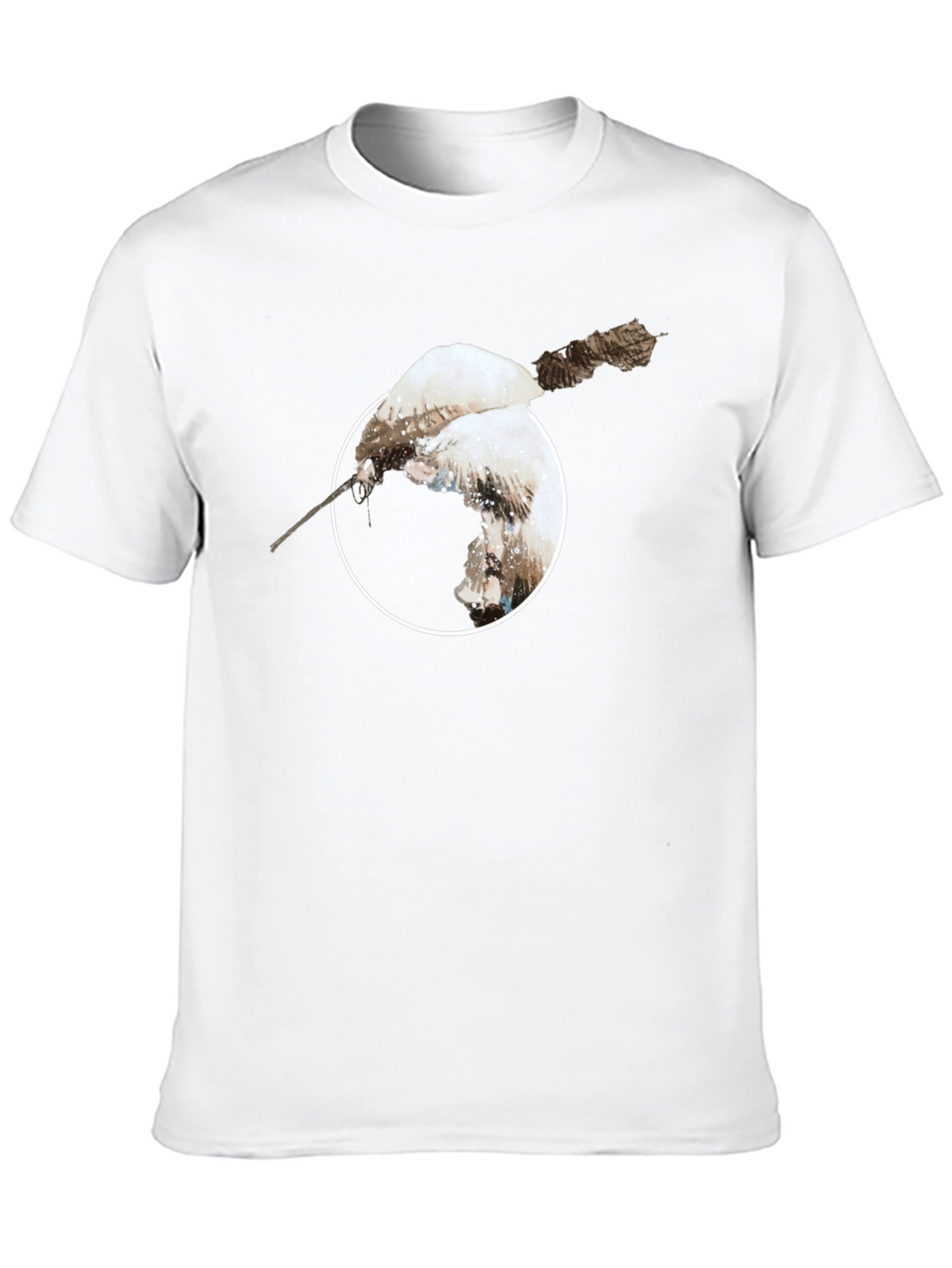 Unique Bird Print Black T-Shirt