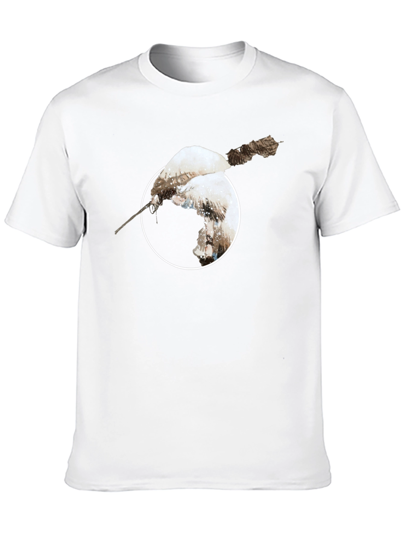 Unique Bird Print Black T-Shirt