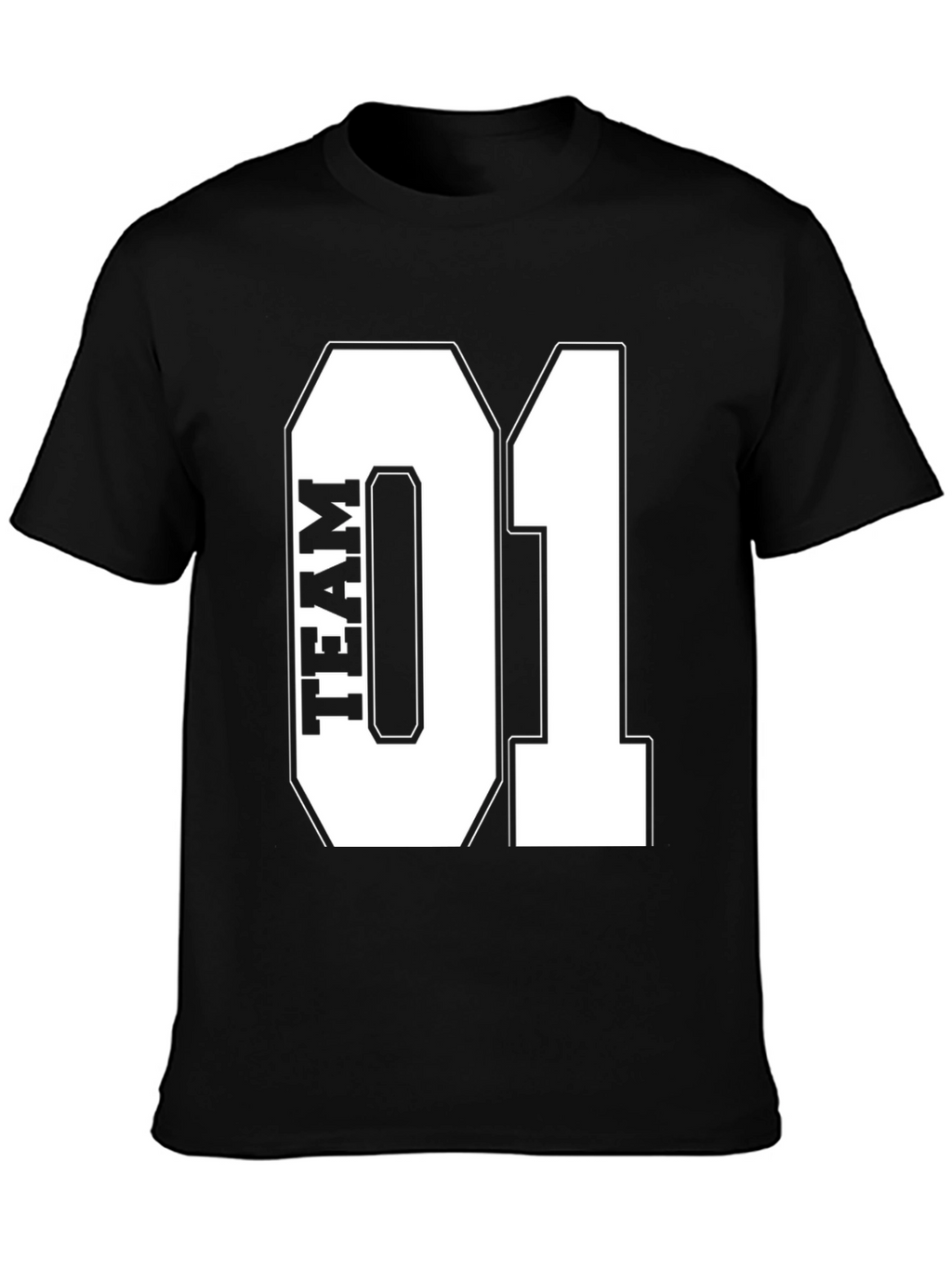 Team 01 Graphic Print Black T-Shirt