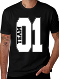 Team 01 Graphic Print Black T-Shirt