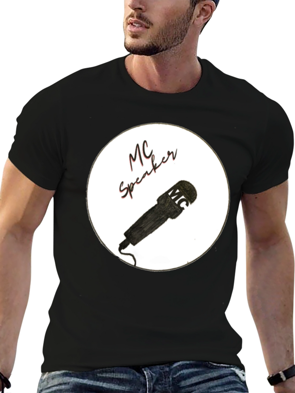MC Speaker Black T-Shirt - Stylish Music Lover Tee