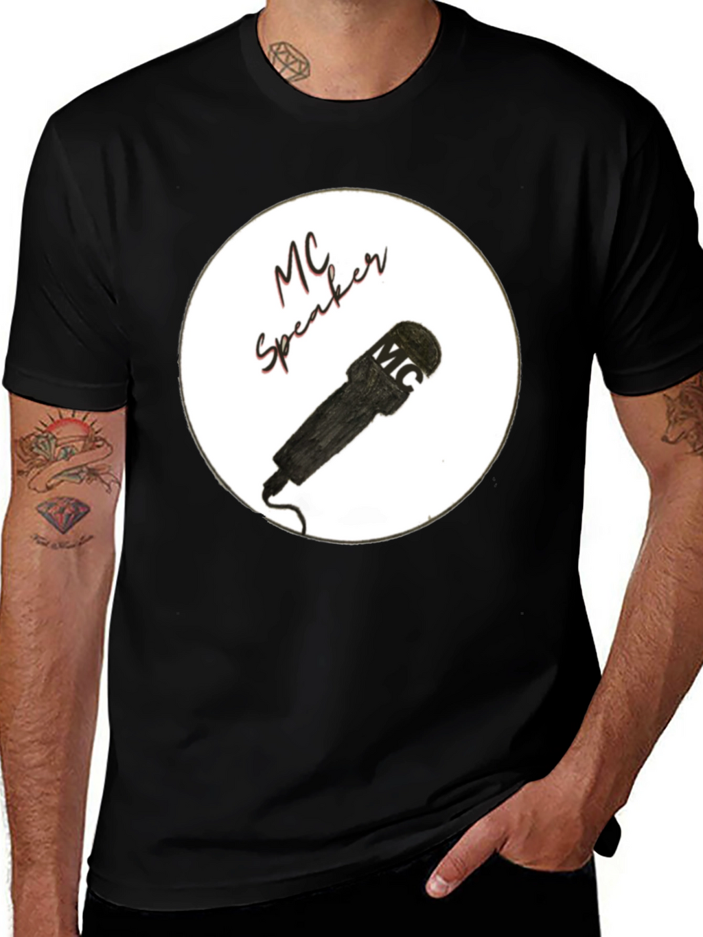 MC Speaker Black T-Shirt - Stylish Music Lover Tee