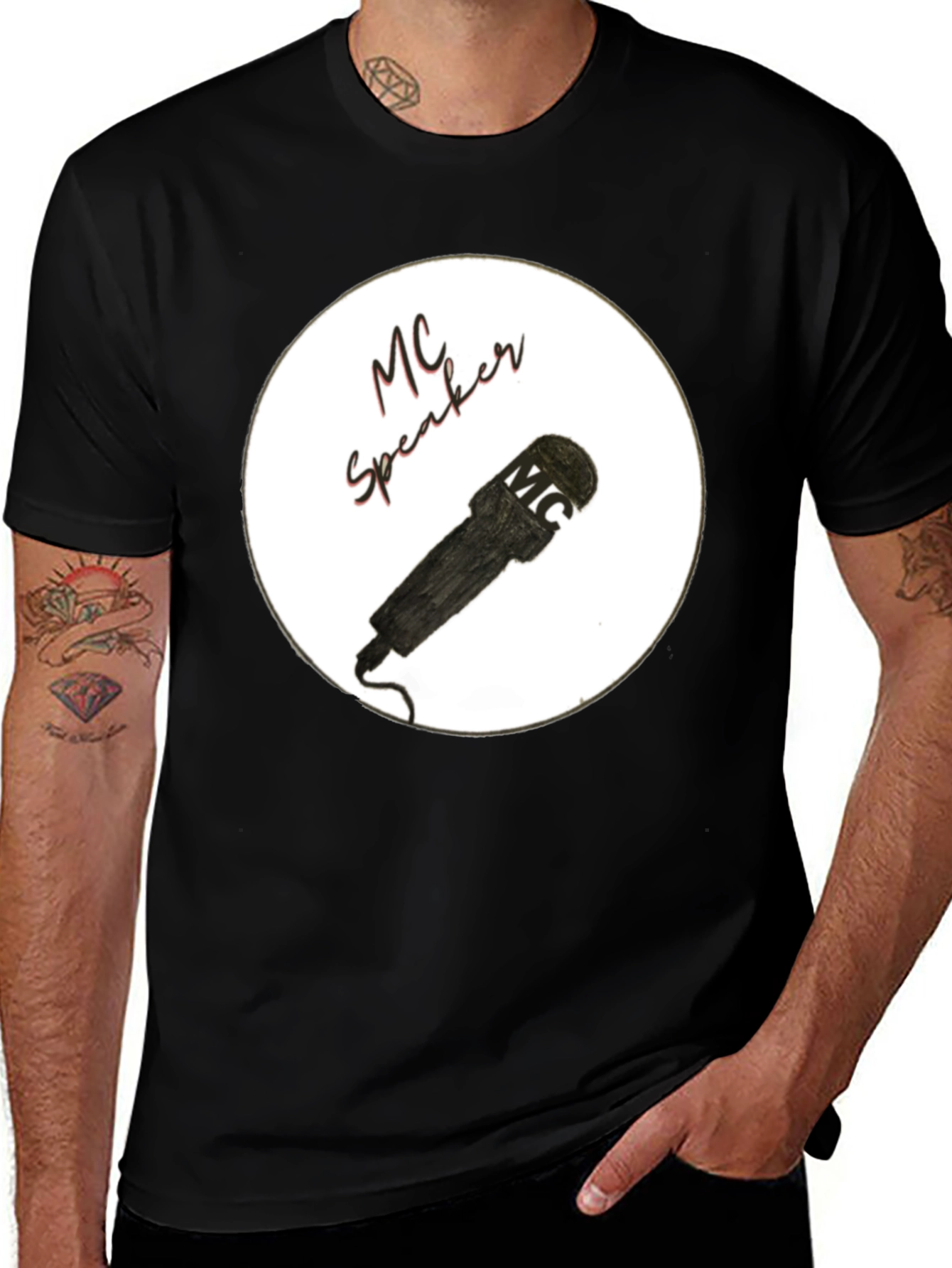 MC Speaker Black T-Shirt - Stylish Music Lover Tee