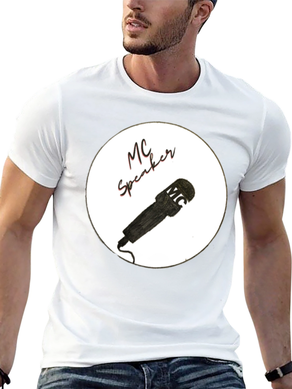 MC Speaker Black T-Shirt - Stylish Music Lover Tee