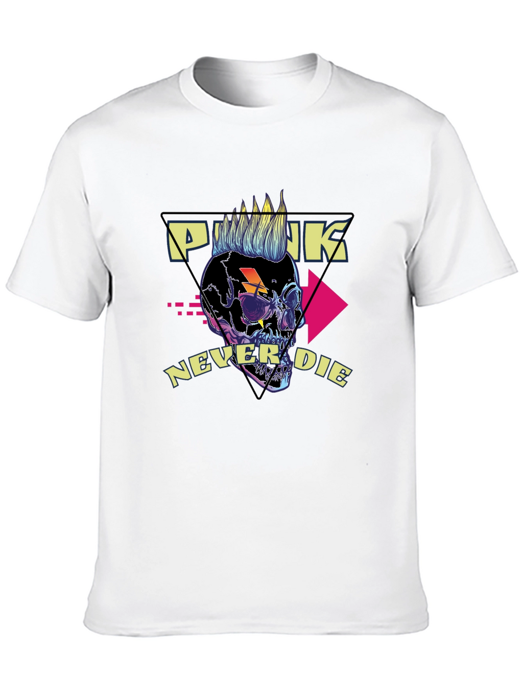 Punk Never Die Graphic Tee - Skull Design