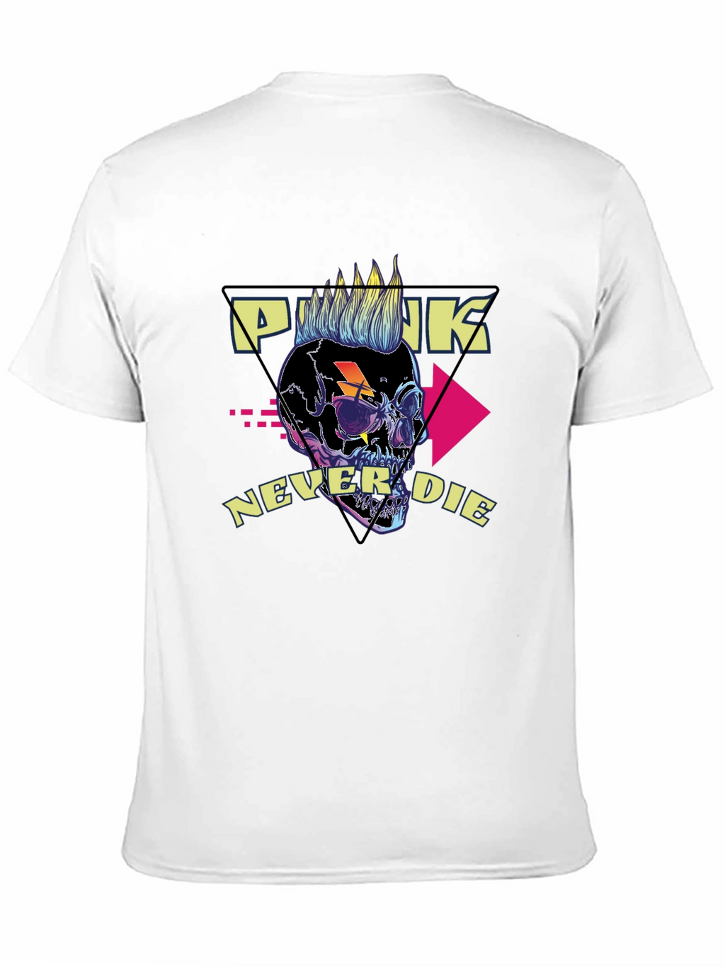 Punk Never Die Graphic Tee - Skull Design