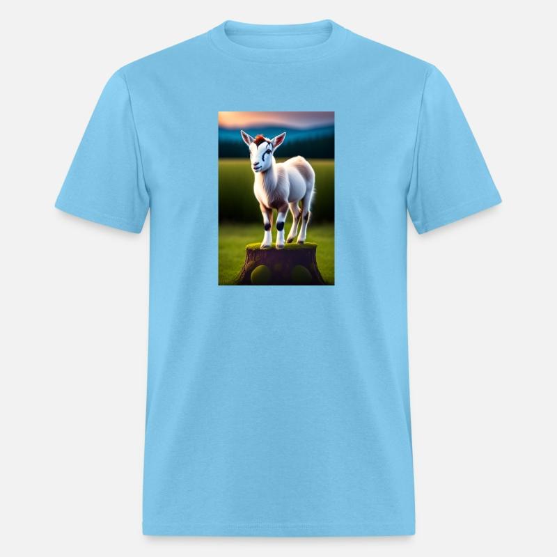 Adorable Baby Goat on a Stump: A Playful Addition