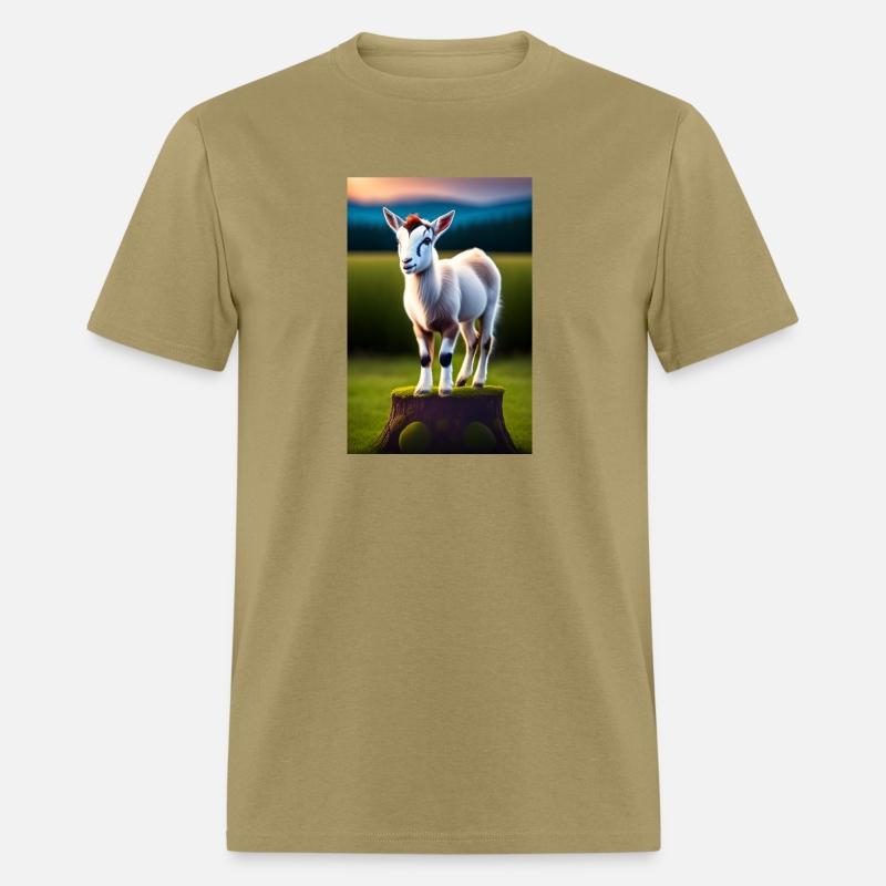 Adorable Baby Goat on a Stump: A Playful Addition