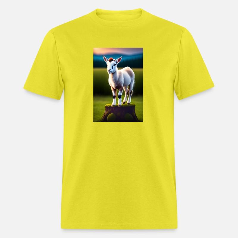 Adorable Baby Goat on a Stump: A Playful Addition