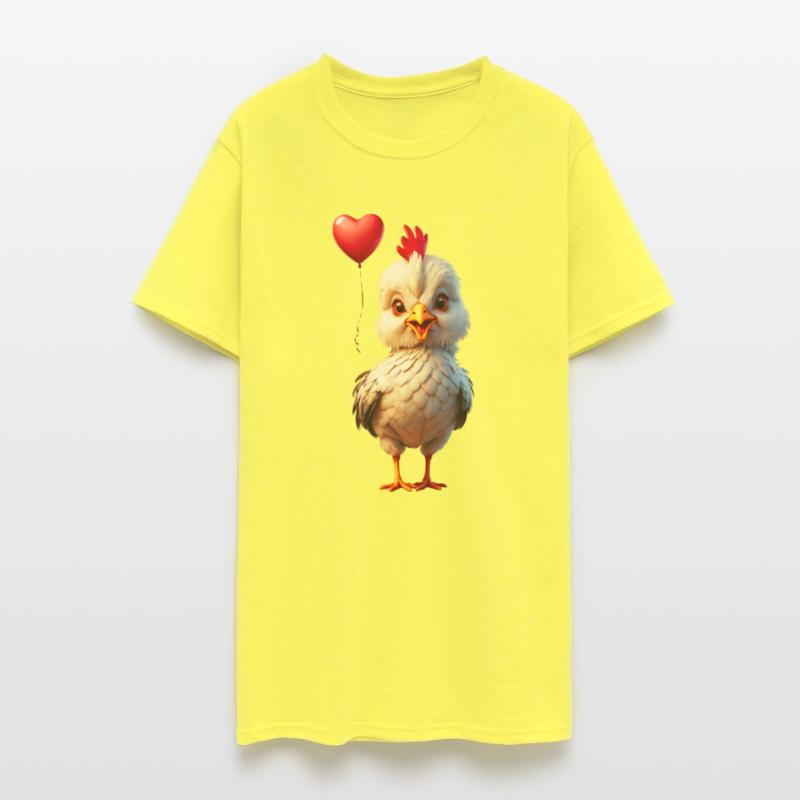 Adorable chick with heart shaped balloon.