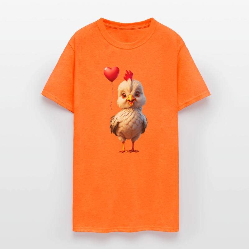 Adorable chick with heart shaped balloon.