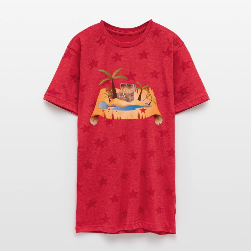 Adventurous Treasure Map with Gold Chest