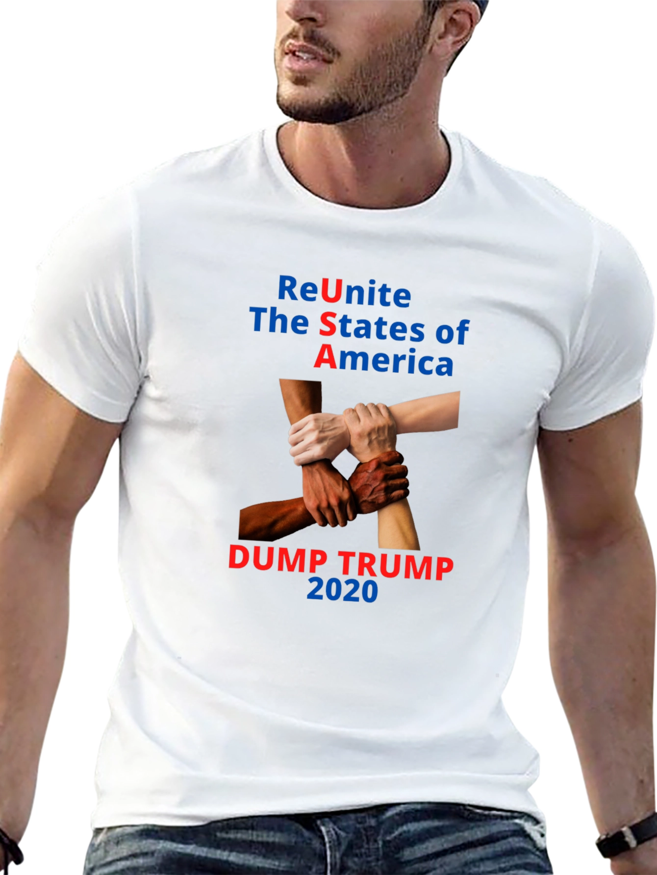 ReUnite America T-Shirt Dump Trump 2020 Black