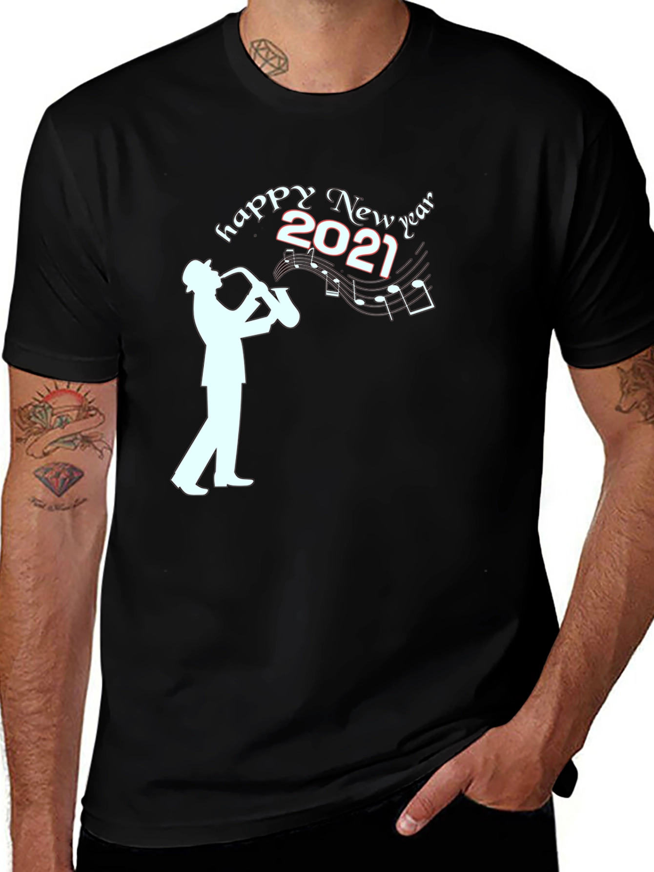 Happy New Year 2021 Saxophone Player T-Shirt