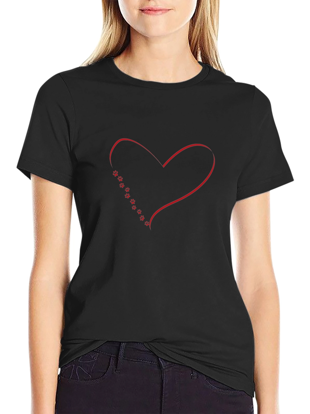 Heart Paw Print T-Shirt - Love My Pet Tee