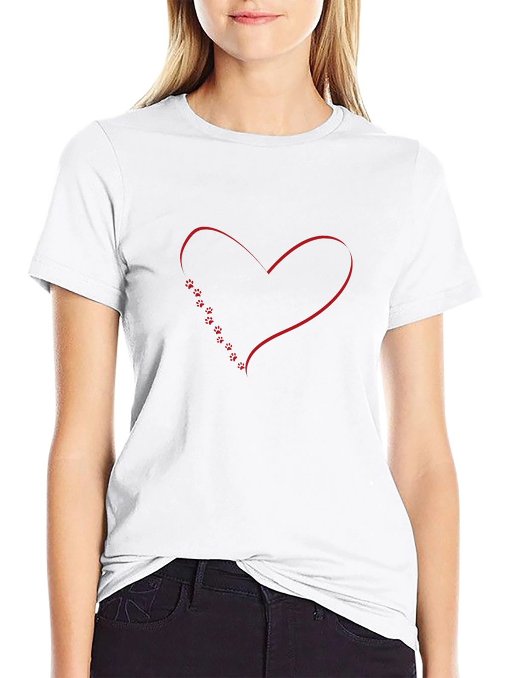 Heart Paw Print T-Shirt - Love My Pet Tee