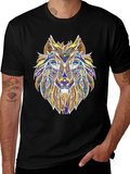 Wolf Graphic Print Tee - Stylish Mens T-Shirt