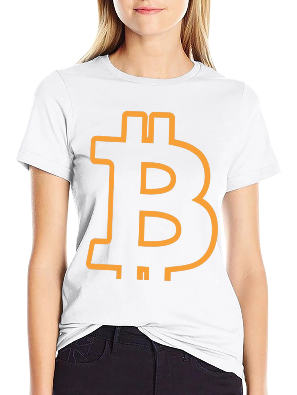 Bitcoin Symbol Graphic Tee - Black Cotton Blend