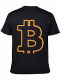 Bitcoin Symbol Graphic Tee - Black Cotton Blend