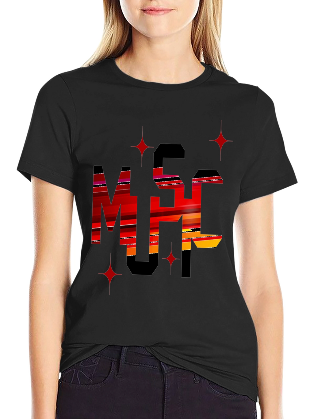 Stylish Black Graphic Tee - MSC Print