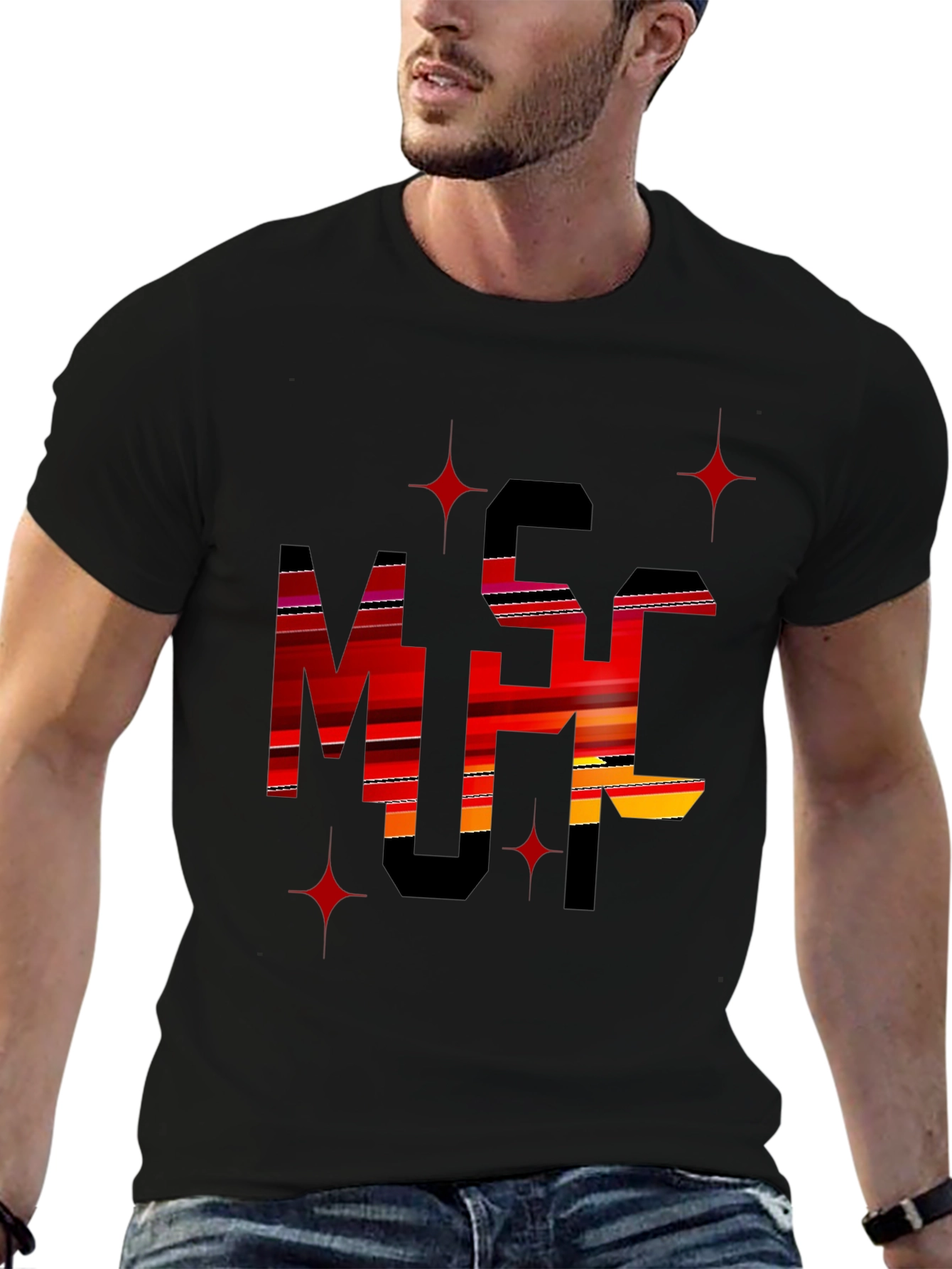 Stylish Black Graphic Tee - MSC Print