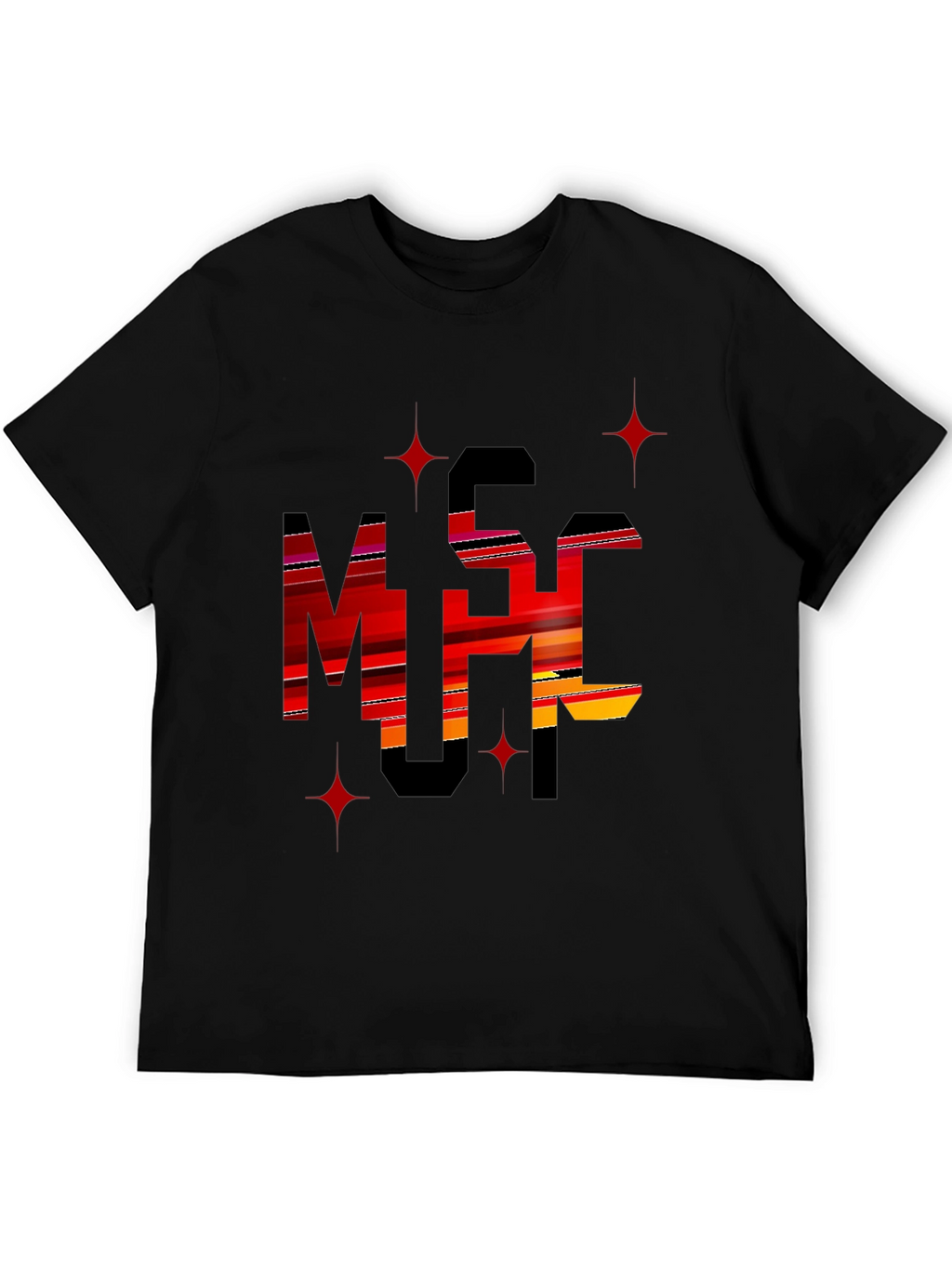 Stylish Black Graphic Tee - MSC Print