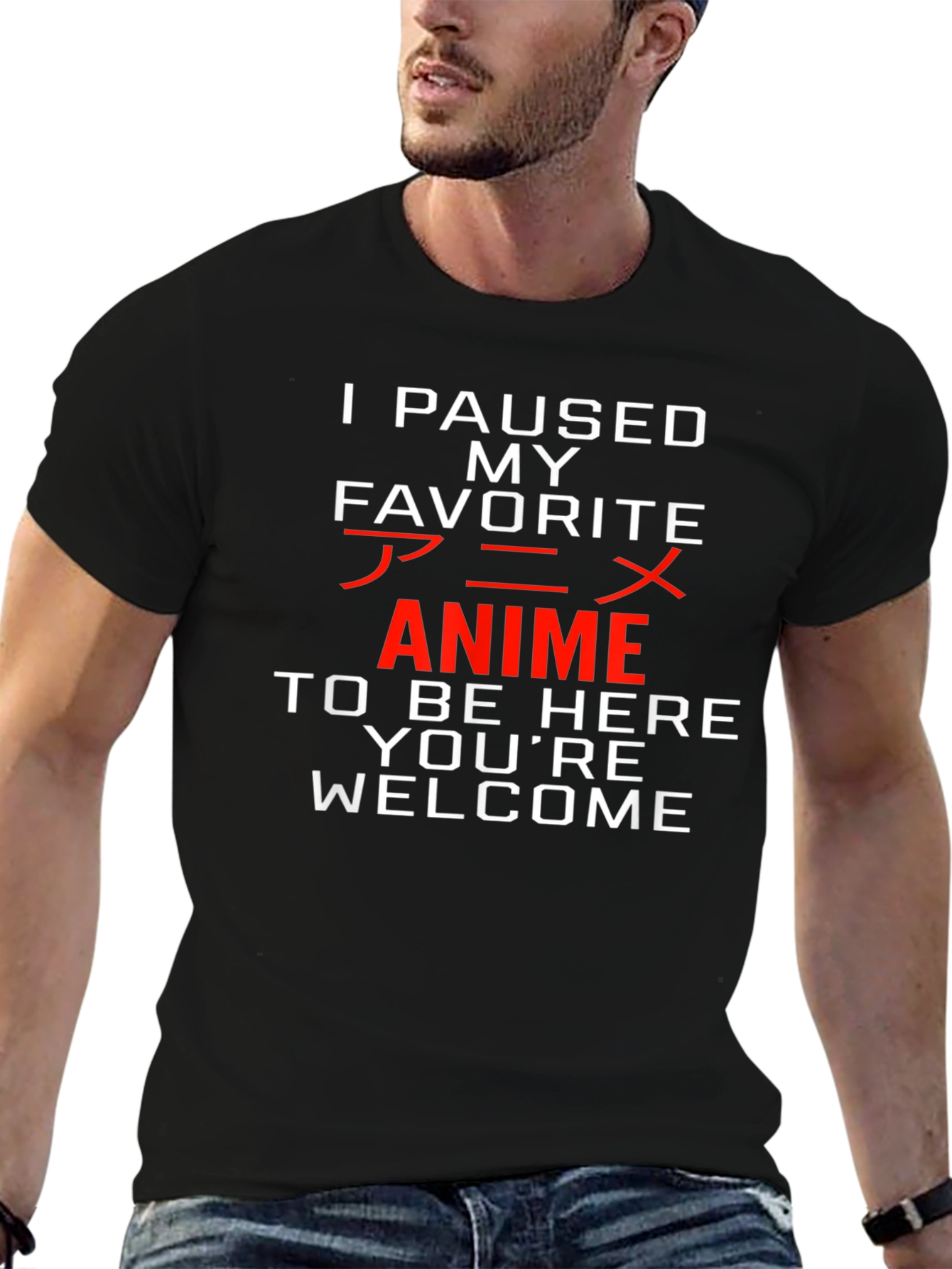 Anime Paused Graphic Tee - Youre Welcome!