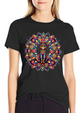Psychedelic Cat Mandala Graphic Tee