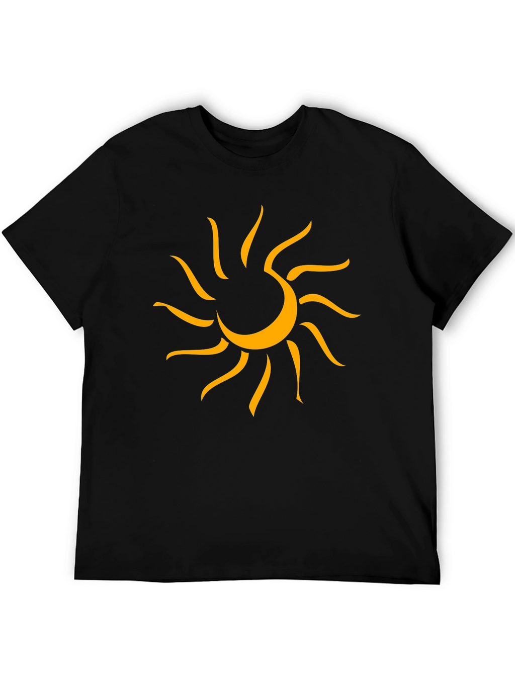 Graphic Sun Tee - Mens Black Cotton T-Shirt