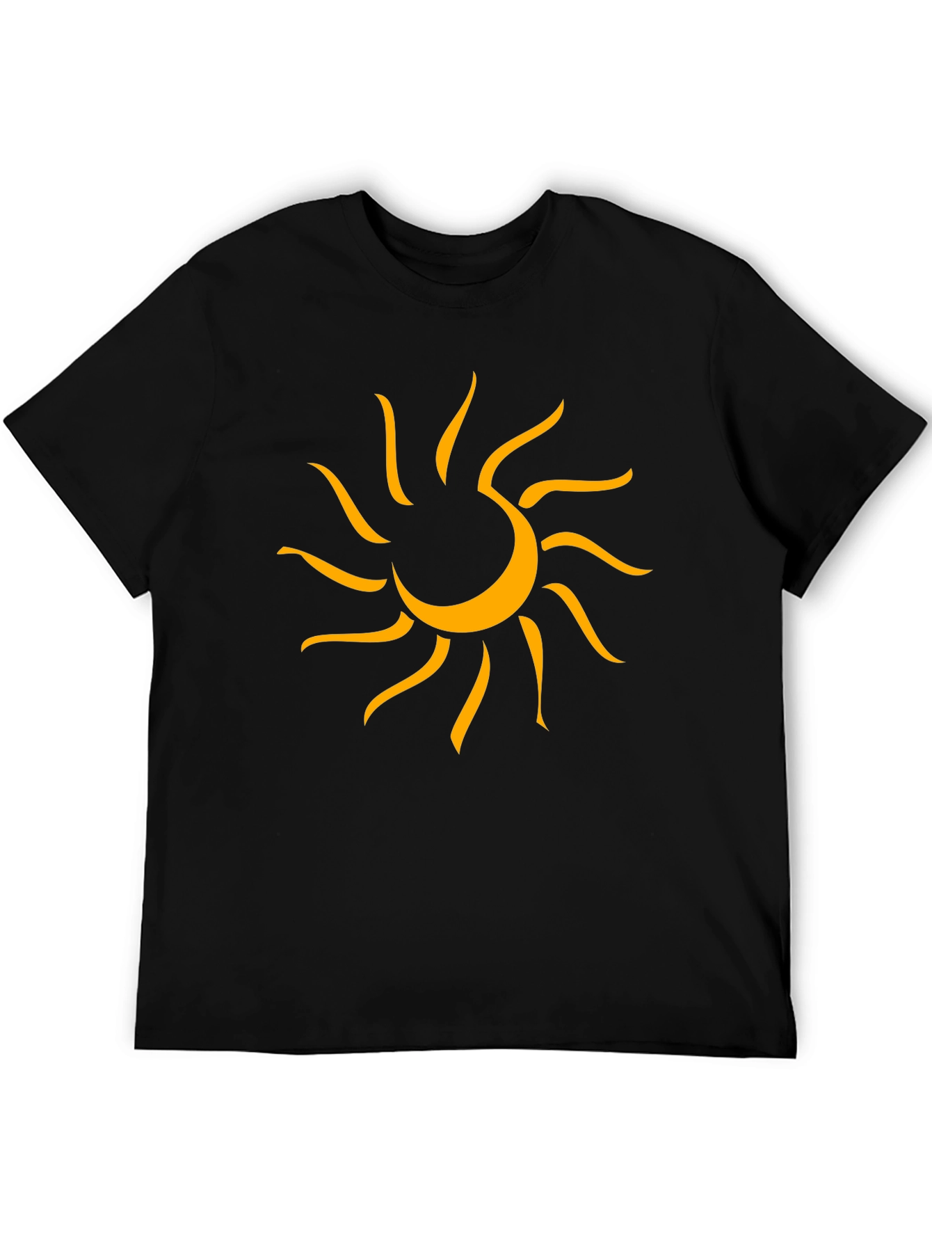 Graphic Sun Tee - Mens Black Cotton T-Shirt