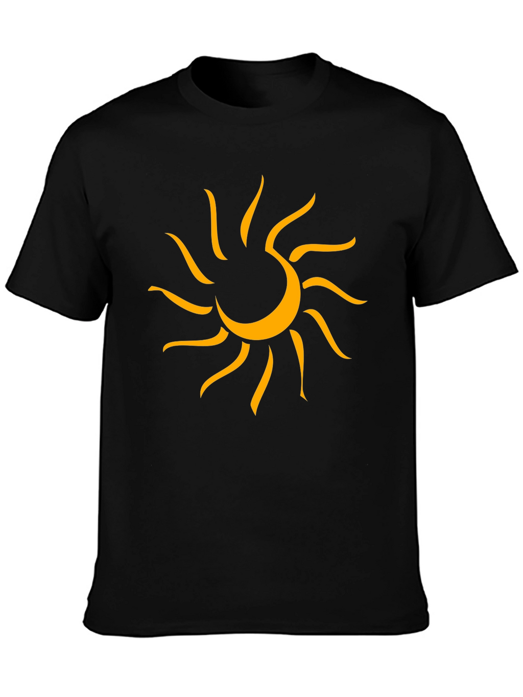 Graphic Sun Tee - Mens Black Cotton T-Shirt