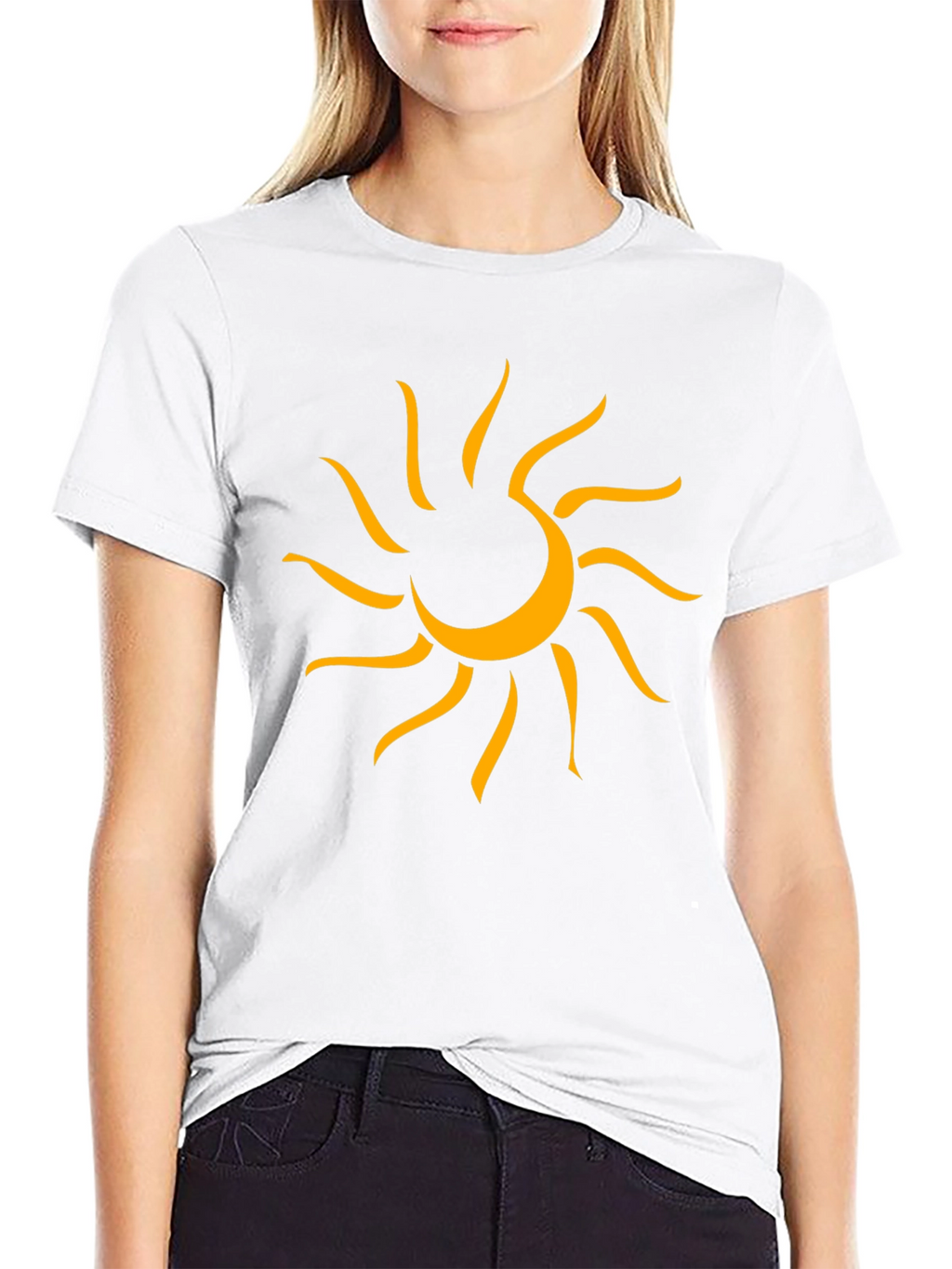 Graphic Sun Tee - Mens Black Cotton T-Shirt