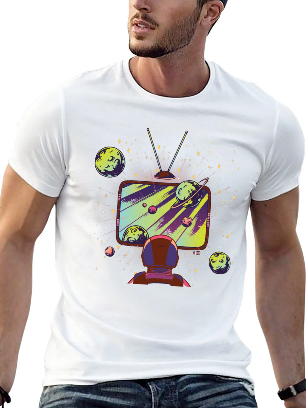 Astronaut Galaxy TV T-Shirt - Space Observer