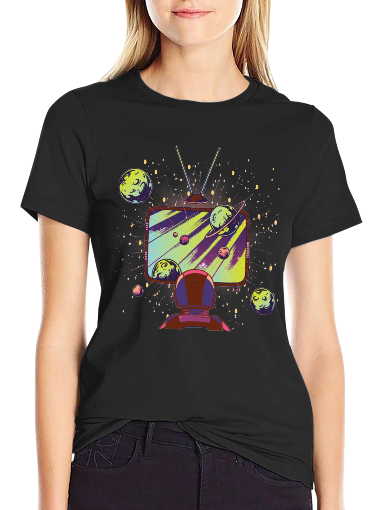 Astronaut Galaxy TV T-Shirt - Space Observer