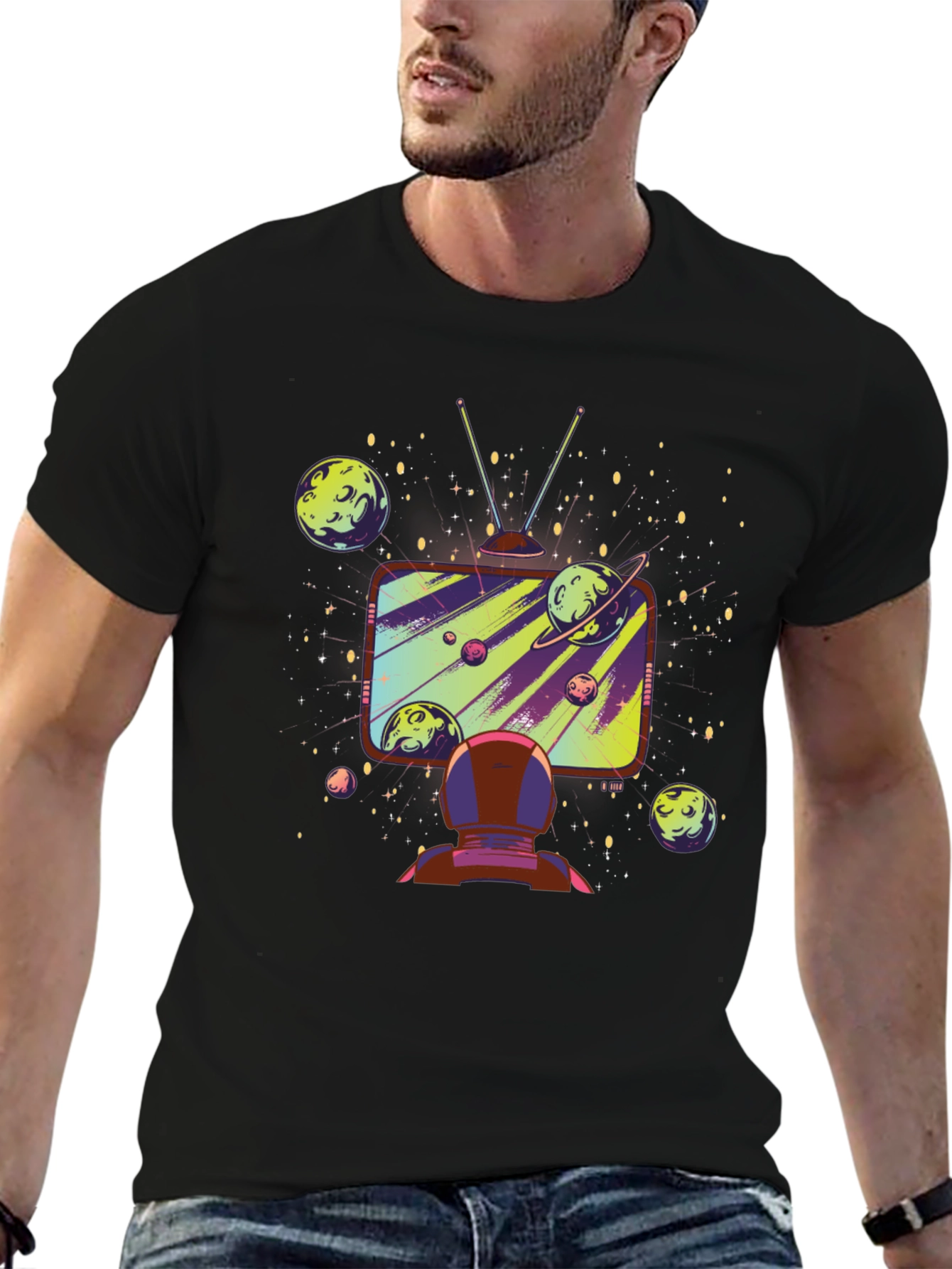 Astronaut Galaxy TV T-Shirt - Space Observer