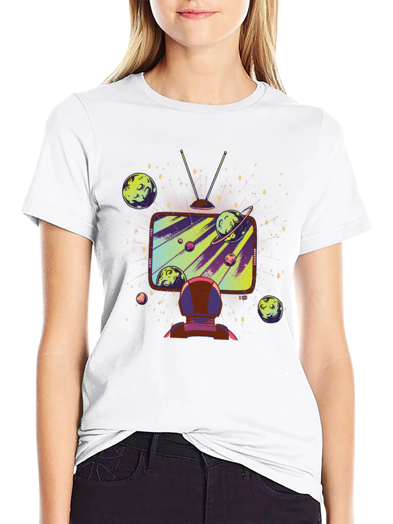 Astronaut Galaxy TV T-Shirt - Space Observer