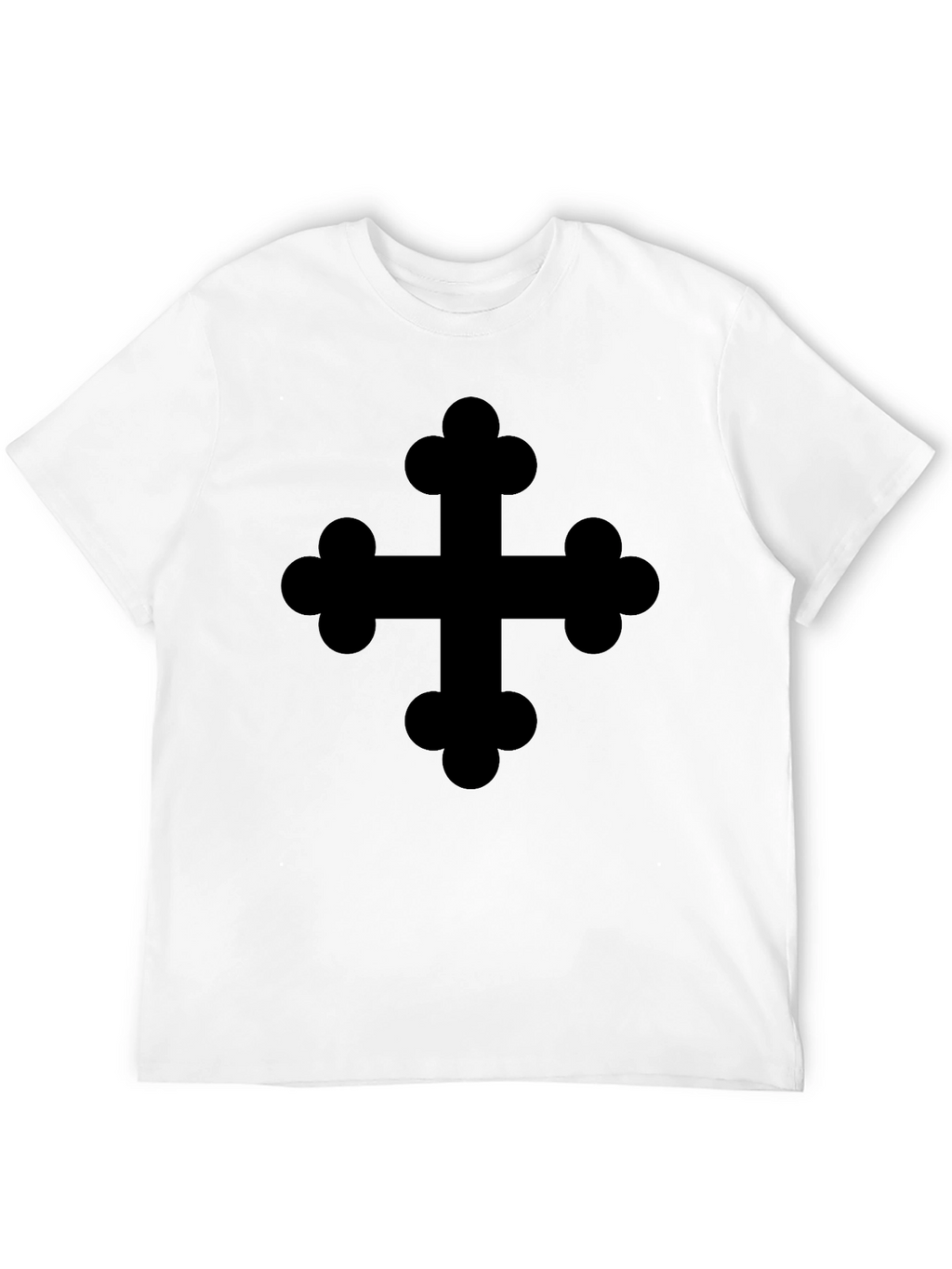 Black T-Shirt with Decorative Cross Design