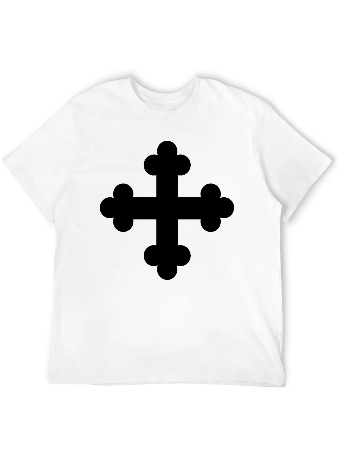 Black T-Shirt with Decorative Cross Design