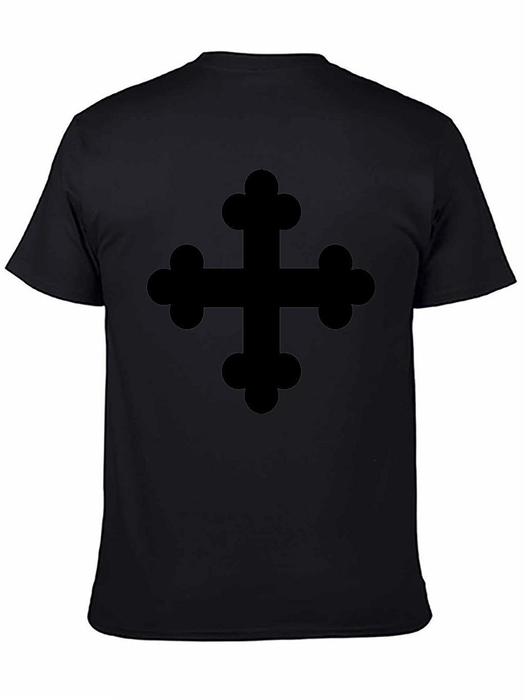 Black T-Shirt with Decorative Cross Design