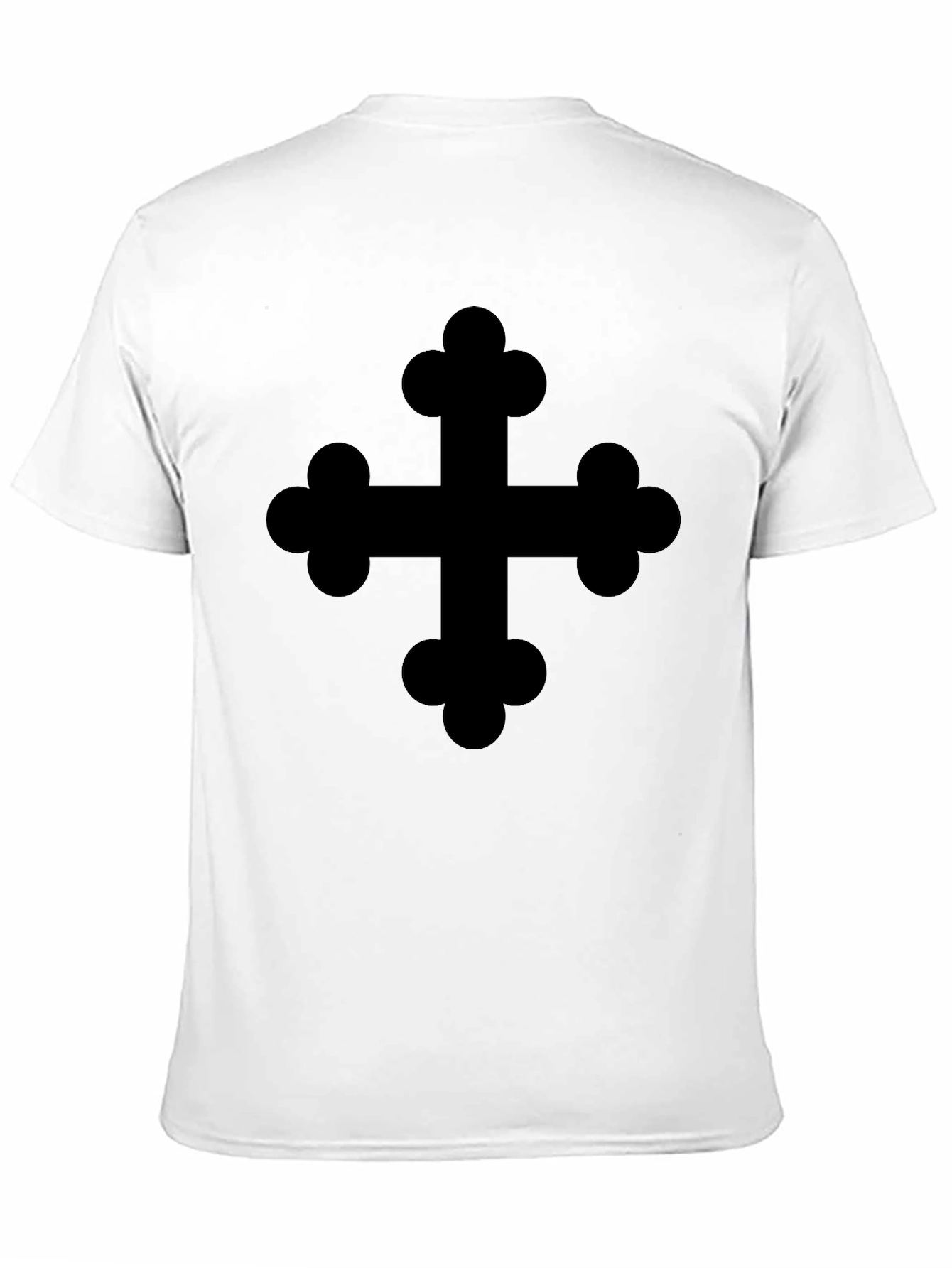 Black T-Shirt with Decorative Cross Design