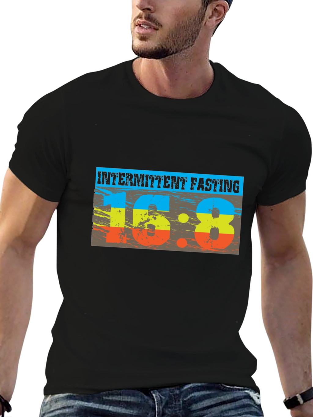 Intermittent Fasting 16:8 Black Graphic Tee