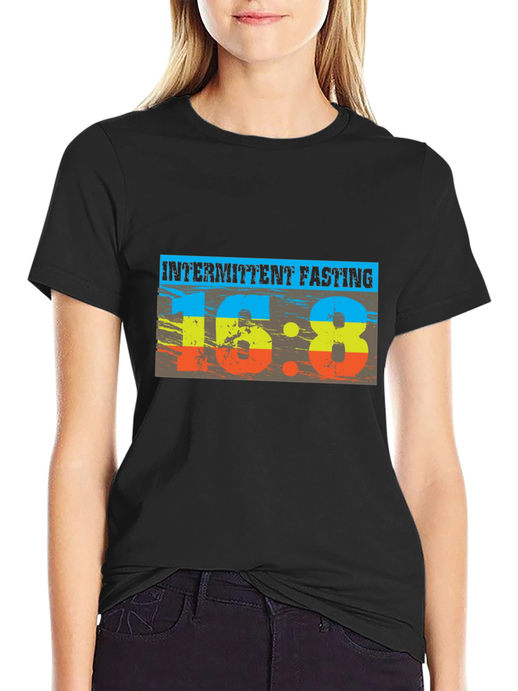 Intermittent Fasting 16:8 Black Graphic Tee