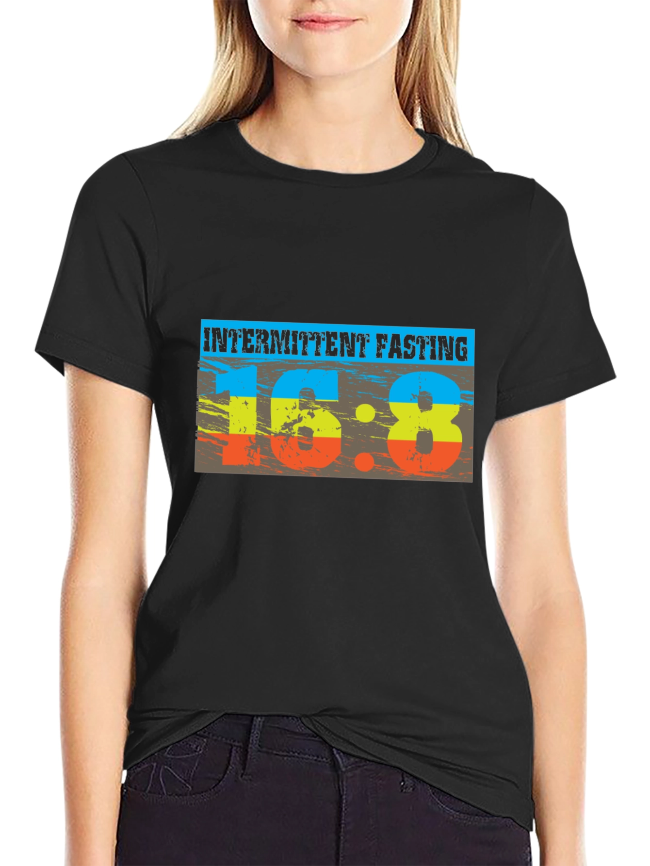Intermittent Fasting 16:8 Black Graphic Tee
