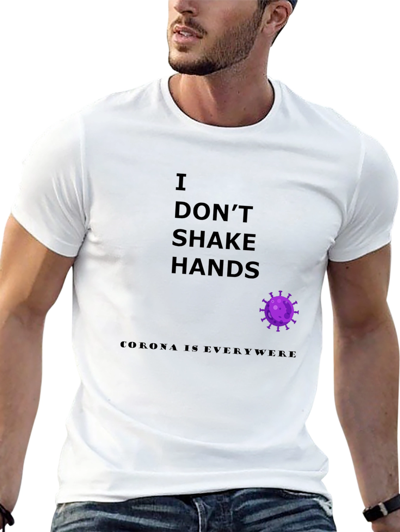 I Dont Shake Hands Graphic Tee - Novelty T-Shirt
