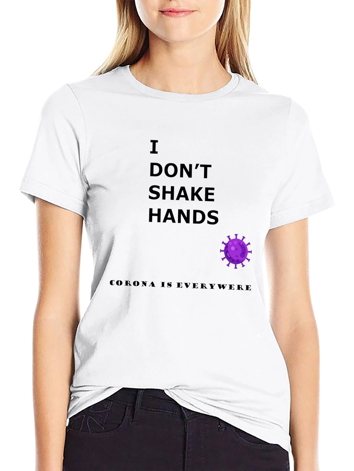 I Dont Shake Hands Graphic Tee - Novelty T-Shirt