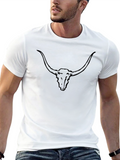 Longhorn Skull Graphic Black T-Shirt