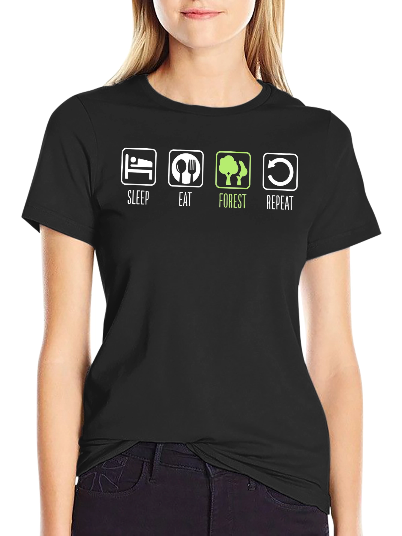 Sleep Eat Forest Repeat Graphic Tee