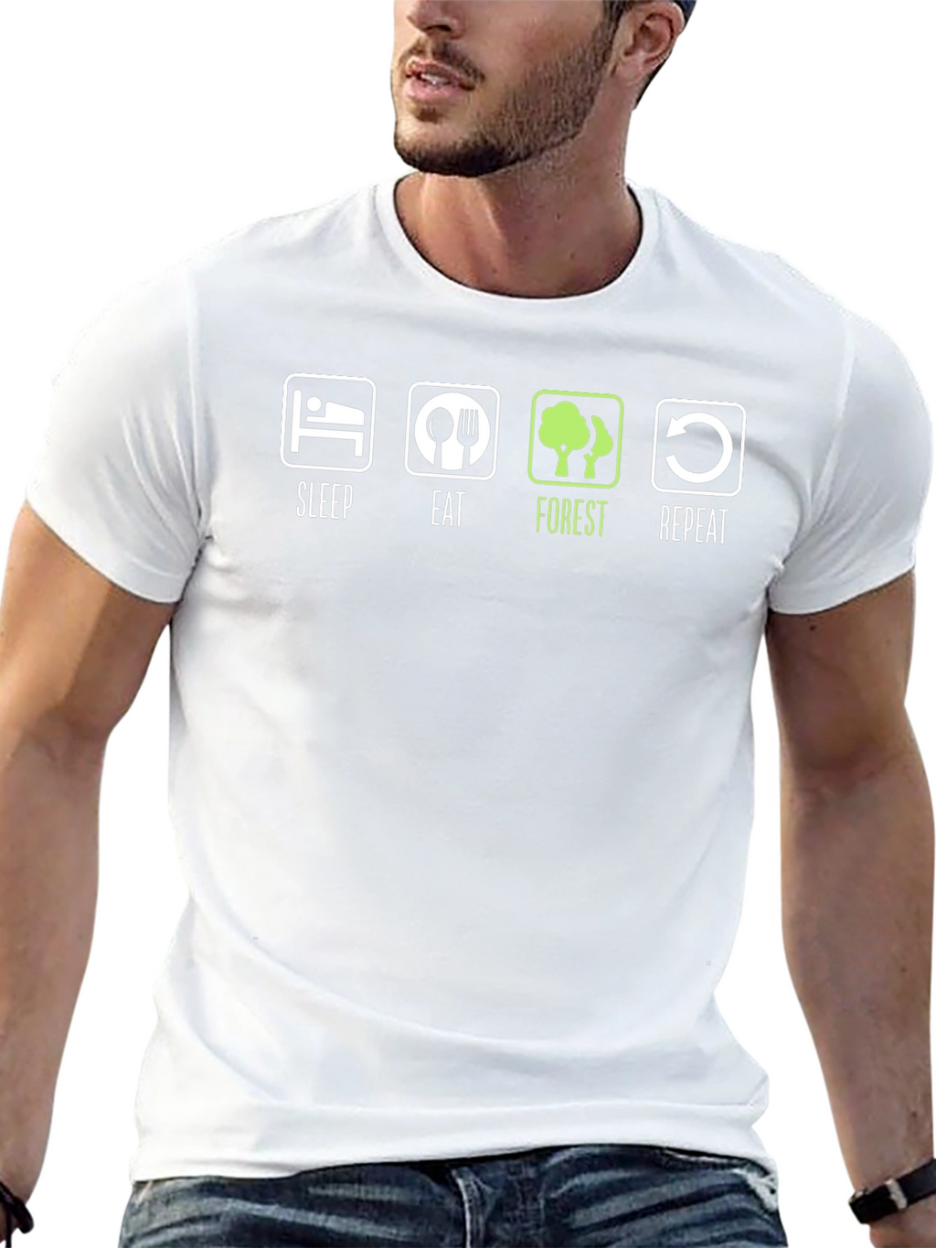Sleep Eat Forest Repeat Graphic Tee